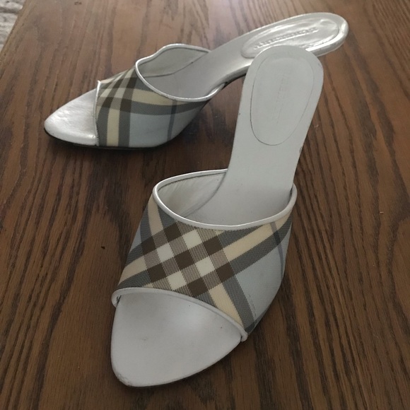 Rare Burberry Vintage NOVA Plaid Heeled Mules - Picture 9 of 10